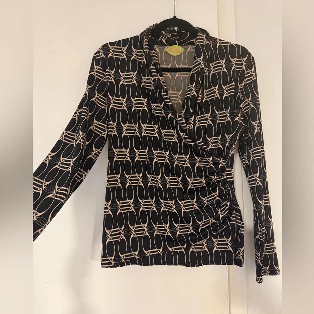 Prima Bella elegant Black and Cream Women's Top(small)